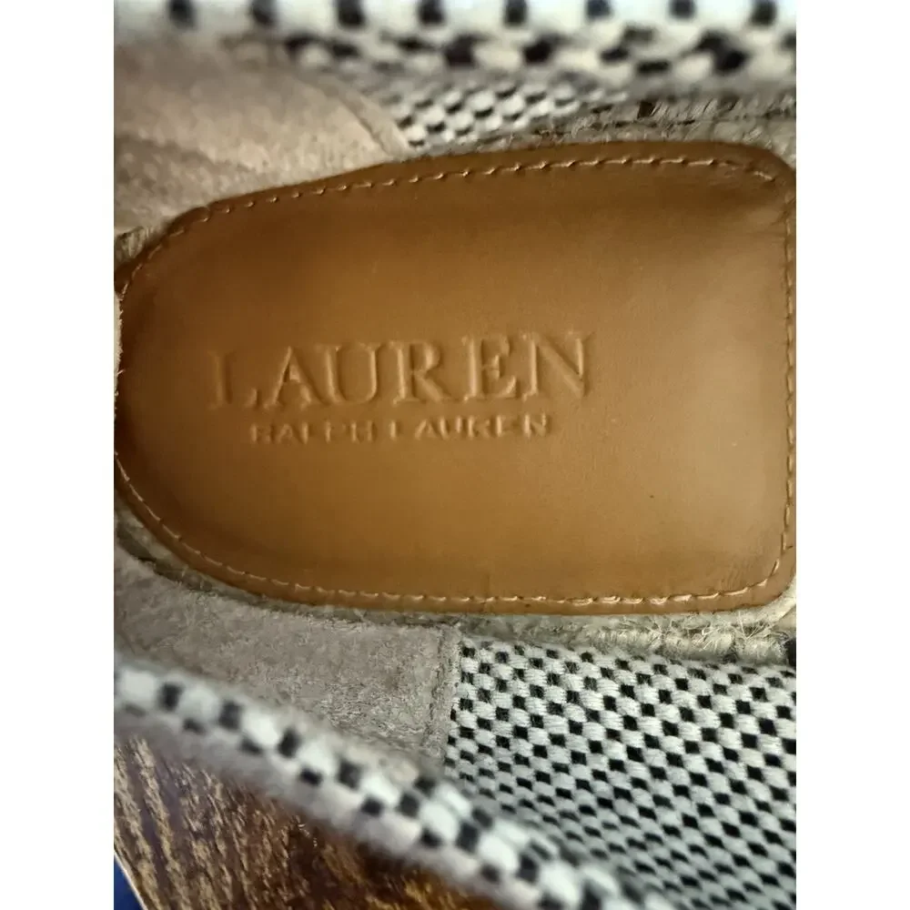 Ralph Lauren Cameryn III Canvas & Leather Espadrilles Women’s US 7.5 Shoes